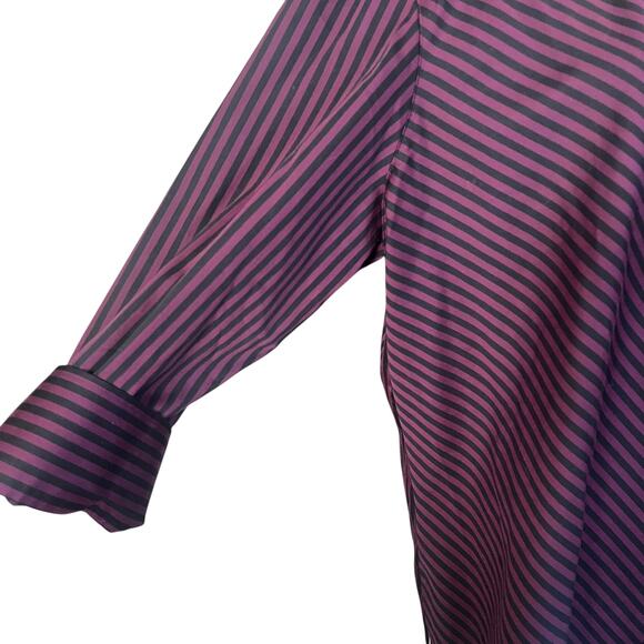 Foxcroft Purple Stripe Button Up Shirt Size 20W Shaped Wrinkle Free - Picture 3 of 8